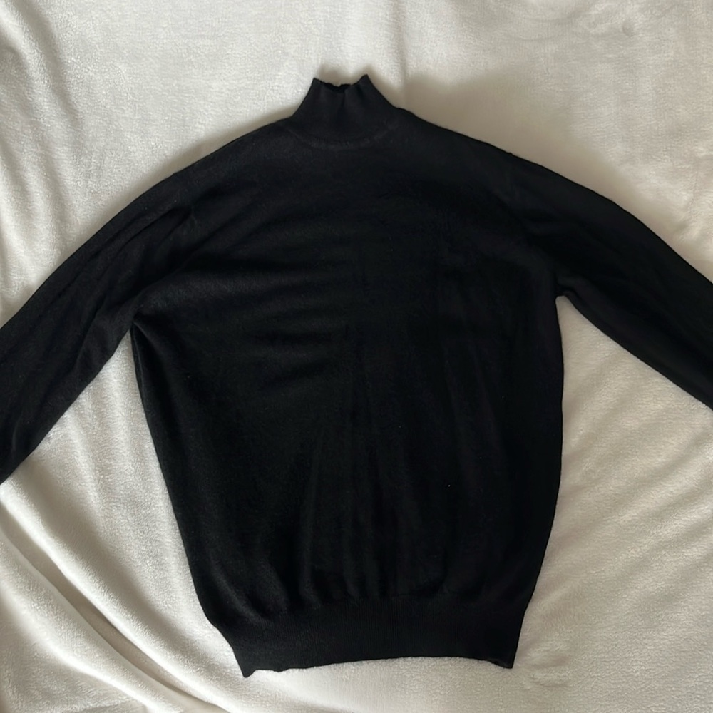 Pure cashmere mock neck sweater